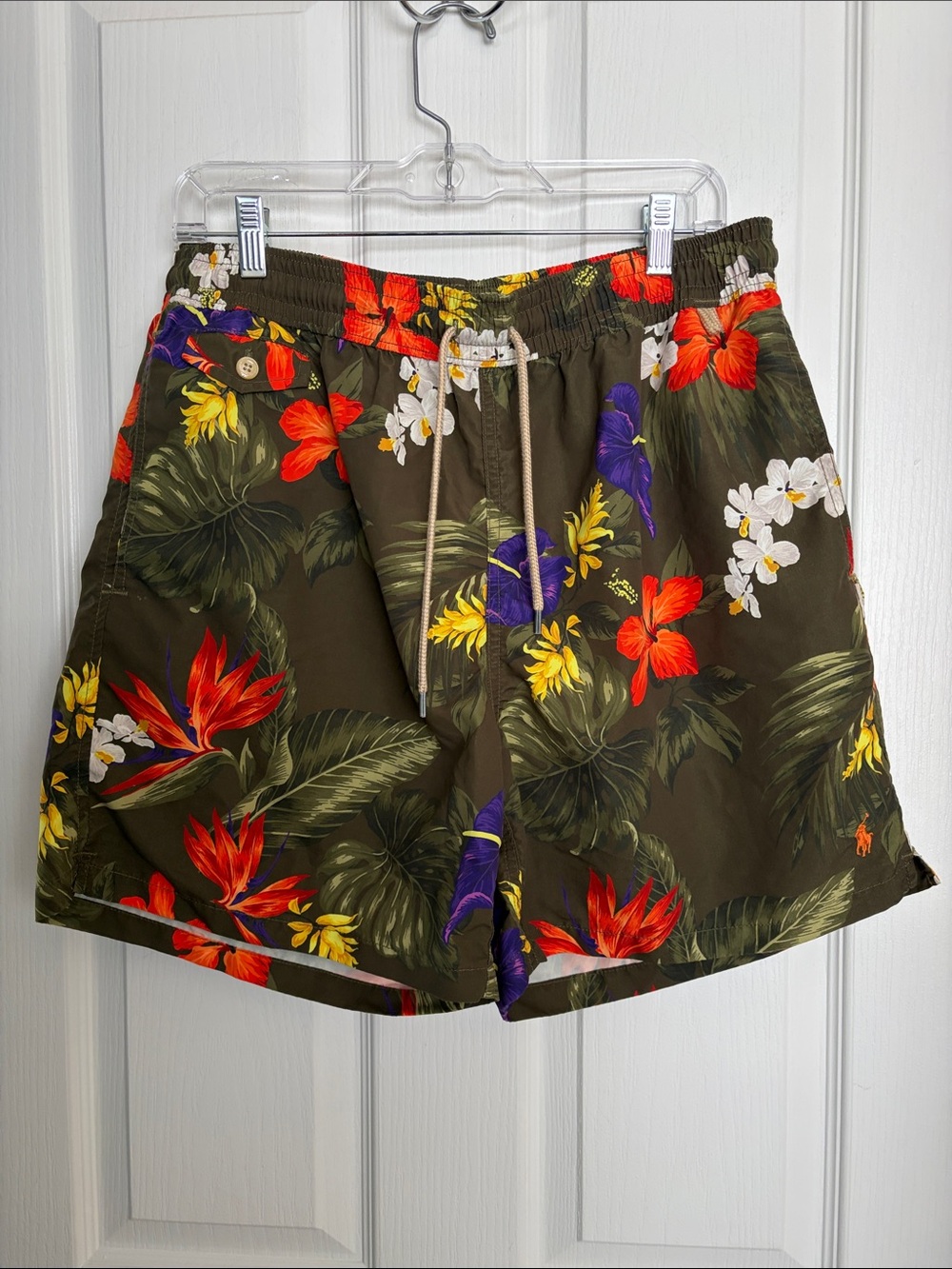 Polo by Ralph Lauren Olive Tropical Floral Swim Shorts